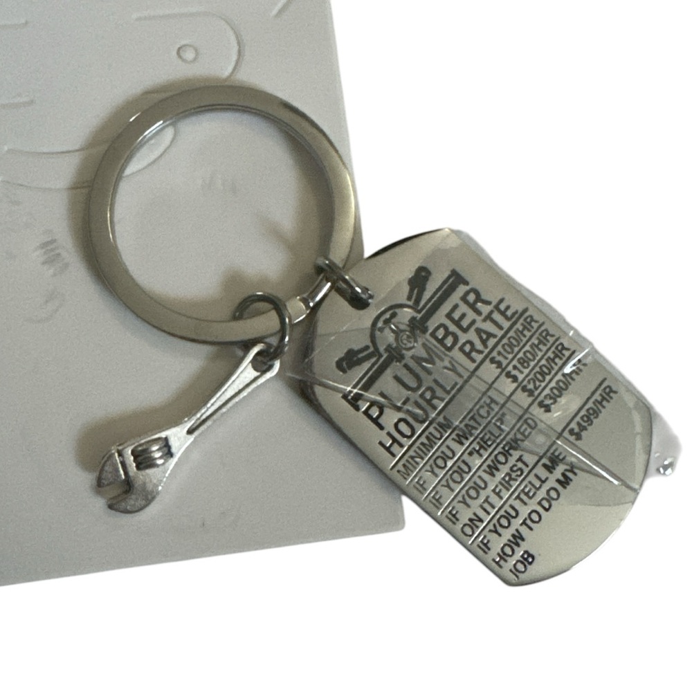 NWT Silver Plumber Keychain